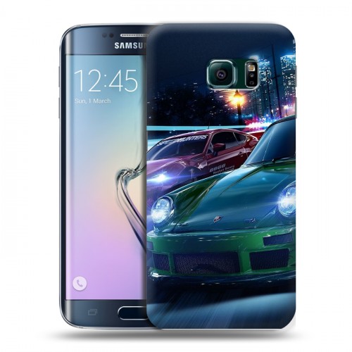 Дизайнерский пластиковый чехол для Samsung Galaxy S6 Edge Need For Speed
