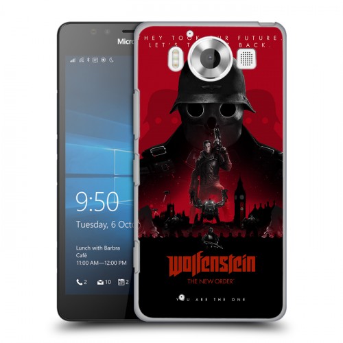 Дизайнерский пластиковый чехол для Microsoft Lumia 950 Wolfenstein