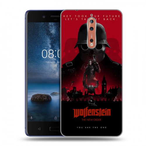 Дизайнерский пластиковый чехол для Nokia 8 Wolfenstein