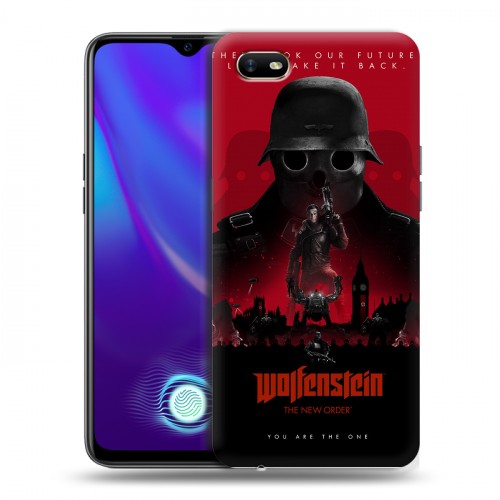 Дизайнерский силиконовый с усиленными углами чехол для OPPO A1k Wolfenstein