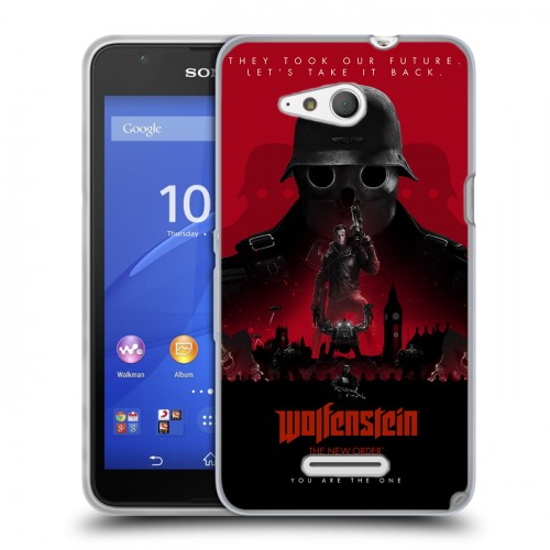 Дизайнерский пластиковый чехол для Sony Xperia E4g Wolfenstein