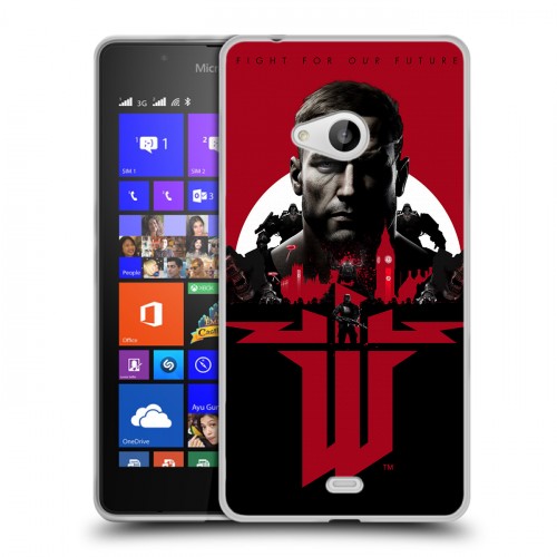 Дизайнерский пластиковый чехол для Microsoft Lumia 540 Wolfenstein