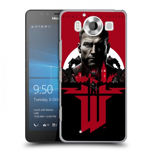 Дизайнерский пластиковый чехол для Microsoft Lumia 950 Wolfenstein