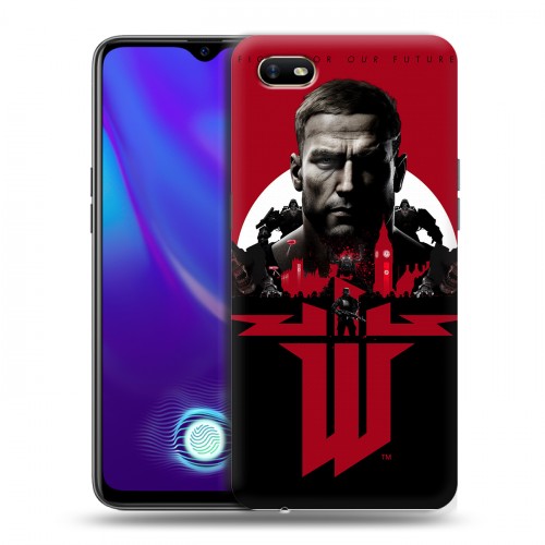 Дизайнерский силиконовый с усиленными углами чехол для OPPO A1k Wolfenstein