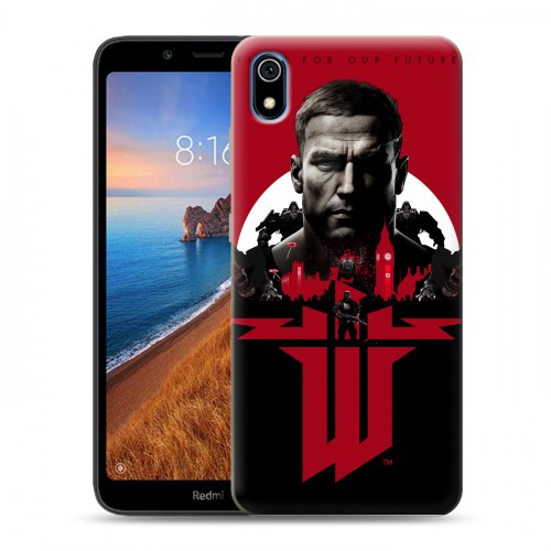 Дизайнерский силиконовый чехол для Xiaomi RedMi 7A Wolfenstein