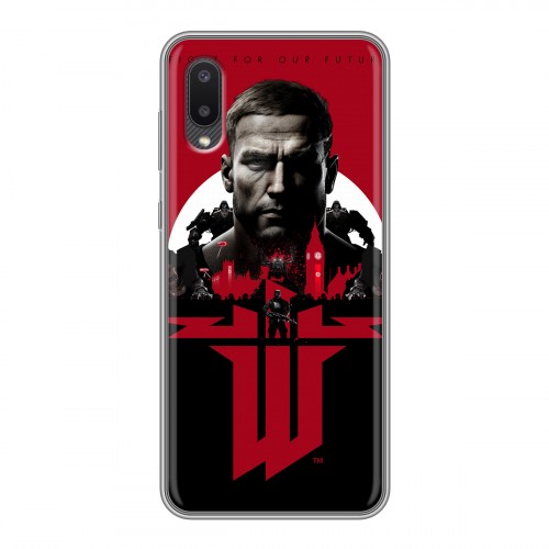 Дизайнерский пластиковый чехол для Samsung Galaxy A02 Wolfenstein