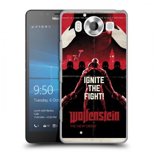 Дизайнерский пластиковый чехол для Microsoft Lumia 950 Wolfenstein