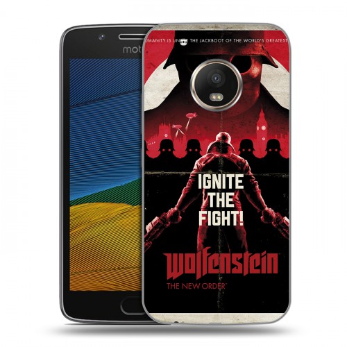 Дизайнерский силиконовый чехол для Lenovo Moto G5 Wolfenstein