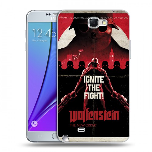 Дизайнерский пластиковый чехол для Samsung Galaxy Note 2 Wolfenstein