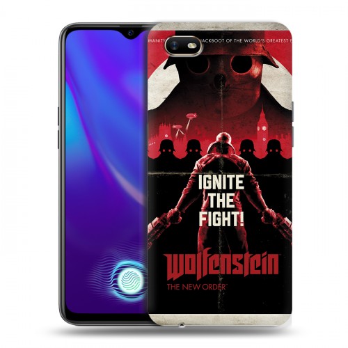 Дизайнерский силиконовый с усиленными углами чехол для OPPO A1k Wolfenstein