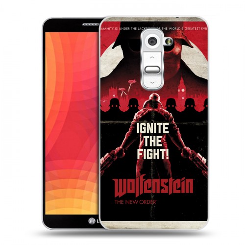 Дизайнерский пластиковый чехол для LG Optimus G2 Wolfenstein