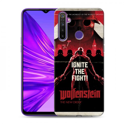 Дизайнерский силиконовый чехол для Realme 5 Wolfenstein