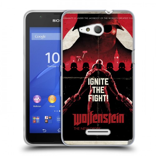 Дизайнерский пластиковый чехол для Sony Xperia E4g Wolfenstein