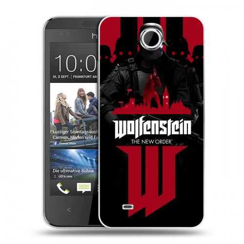 Дизайнерский пластиковый чехол для HTC Desire 300 Wolfenstein