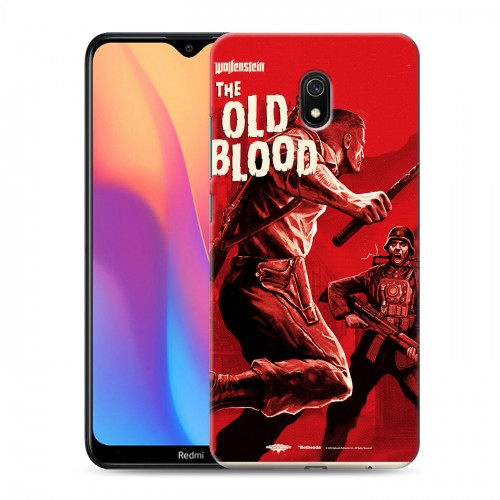 Дизайнерский силиконовый с усиленными углами чехол для Xiaomi RedMi 8A Wolfenstein