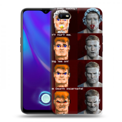 Дизайнерский силиконовый с усиленными углами чехол для OPPO A1k Wolfenstein