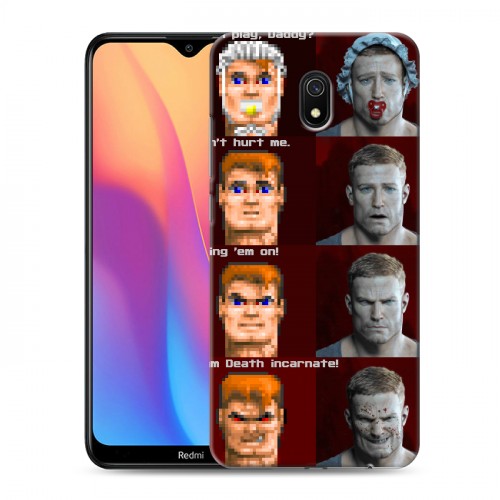 Дизайнерский силиконовый с усиленными углами чехол для Xiaomi RedMi 8A Wolfenstein