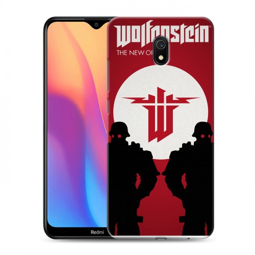 Дизайнерский силиконовый с усиленными углами чехол для Xiaomi RedMi 8A Wolfenstein