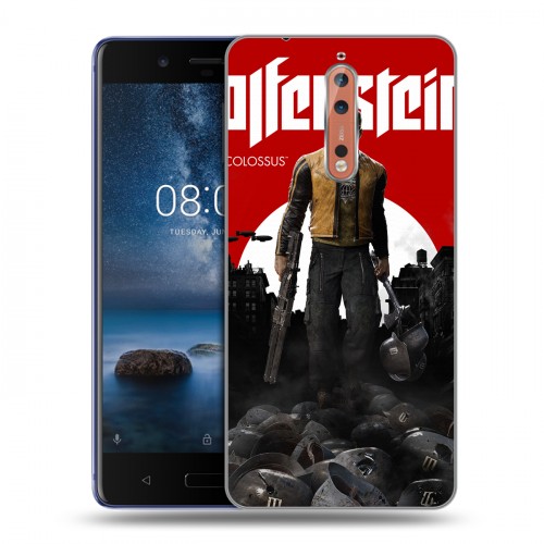 Дизайнерский пластиковый чехол для Nokia 8 Wolfenstein