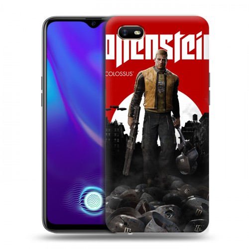 Дизайнерский силиконовый с усиленными углами чехол для OPPO A1k Wolfenstein