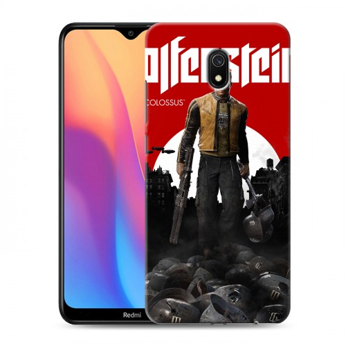 Дизайнерский силиконовый с усиленными углами чехол для Xiaomi RedMi 8A Wolfenstein