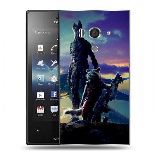 Дизайнерский пластиковый чехол для Sony Xperia acro S Стражи Галактики