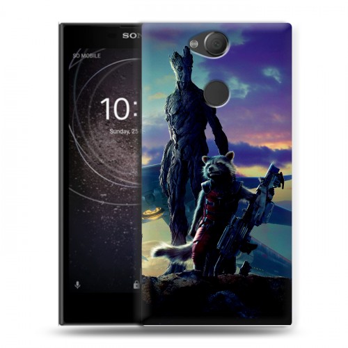 Дизайнерский силиконовый с усиленными углами чехол для Sony Xperia XA2 Стражи Галактики
