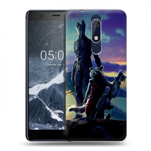 Дизайнерский пластиковый чехол для Nokia 5.1 Стражи Галактики