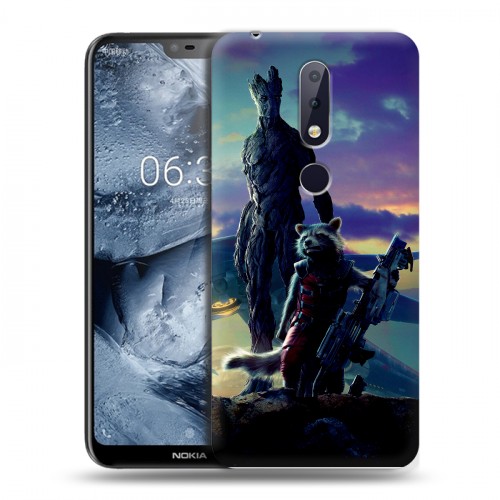 Дизайнерский пластиковый чехол для Nokia 6.1 Plus Стражи Галактики