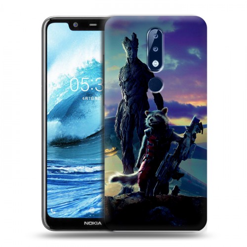 Дизайнерский пластиковый чехол для Nokia 5.1 Plus Стражи Галактики