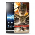 Дизайнерский пластиковый чехол для Sony Xperia S Стражи Галактики