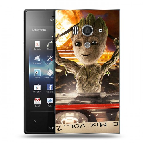 Дизайнерский пластиковый чехол для Sony Xperia acro S Стражи Галактики