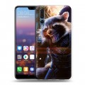 Дизайнерский силиконовый с усиленными углами чехол для Huawei P20 Pro Стражи Галактики