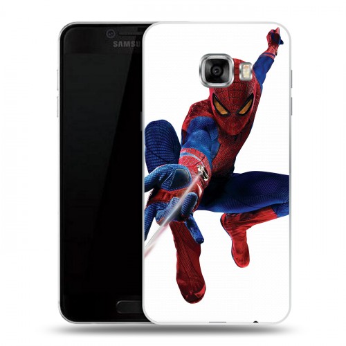 Дизайнерский пластиковый чехол для Samsung Galaxy C7 Человек-паук