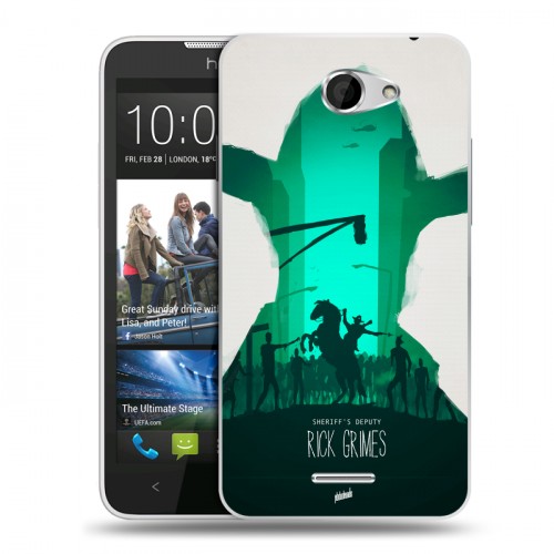 Дизайнерский пластиковый чехол для HTC Desire 516 Ходячие Мертвецы
