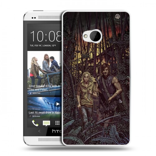 Дизайнерский пластиковый чехол для HTC One (M7) Dual SIM Ходячие Мертвецы