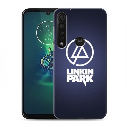 Дизайнерский силиконовый с усиленными углами чехол для Motorola Moto G8 Plus Linkin Park