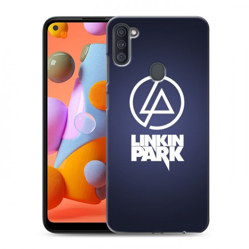 Дизайнерский силиконовый с усиленными углами чехол для Samsung Galaxy A11 Linkin Park