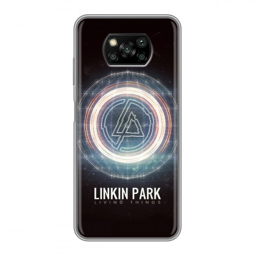 Дизайнерский силиконовый с усиленными углами чехол для Xiaomi Poco X3 Linkin Park