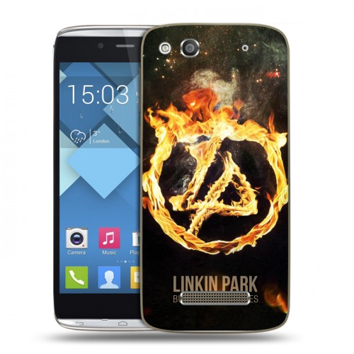 Дизайнерский пластиковый чехол для Alcatel One Touch Idol Alpha Linkin Park