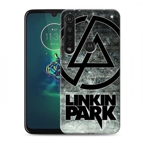 Дизайнерский силиконовый с усиленными углами чехол для Motorola Moto G8 Plus Linkin Park