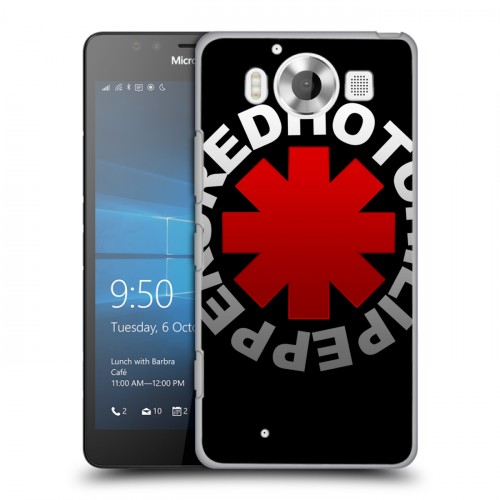 Дизайнерский пластиковый чехол для Microsoft Lumia 950 Red Hot Chili Peppers