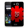 Дизайнерский пластиковый чехол для Alcatel One Touch Idol Ultra Red Hot Chili Peppers