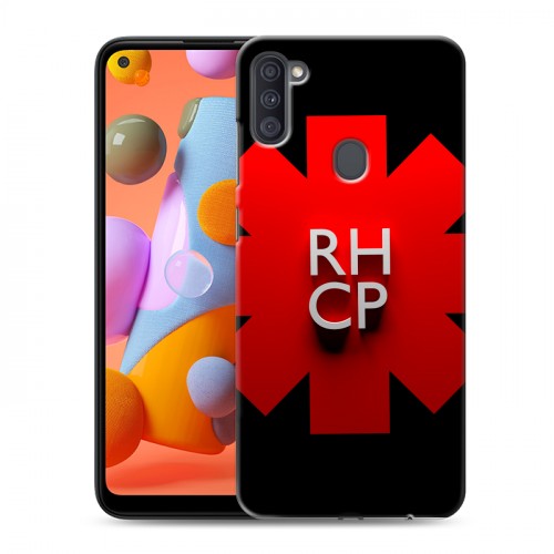 Дизайнерский силиконовый с усиленными углами чехол для Samsung Galaxy A11 Red Hot Chili Peppers