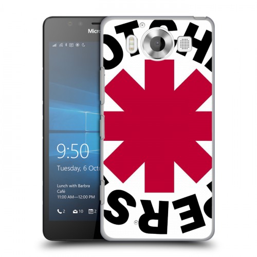 Дизайнерский пластиковый чехол для Microsoft Lumia 950 Red Hot Chili Peppers