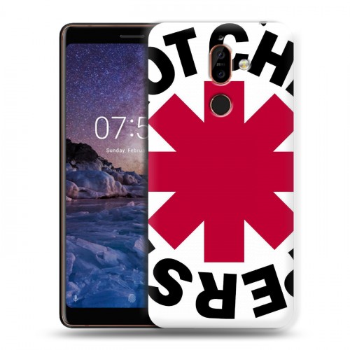 Дизайнерский пластиковый чехол для Nokia 7 Plus Red Hot Chili Peppers