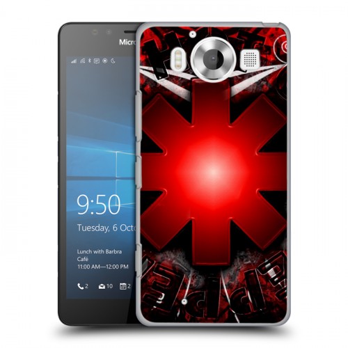 Дизайнерский пластиковый чехол для Microsoft Lumia 950 Red Hot Chili Peppers