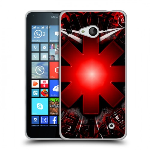 Дизайнерский пластиковый чехол для Microsoft Lumia 640 Red Hot Chili Peppers