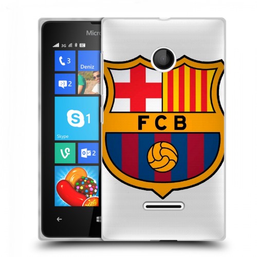 Полупрозрачный дизайнерский пластиковый чехол для Microsoft Lumia 435 Барселона