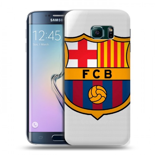 Полупрозрачный дизайнерский пластиковый чехол для Samsung Galaxy S6 Edge Барселона